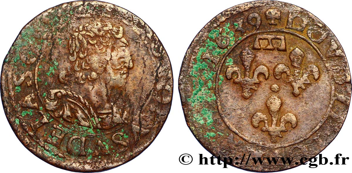 PRINCIPAUTY OF DOMBES - GASTON OF ORLEANS Double tournois, type 12 BC