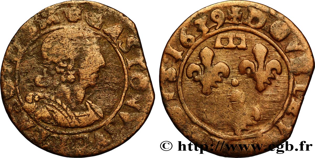 PRINCIPAUTY OF DOMBES - GASTON OF ORLEANS Double tournois, type 12 S