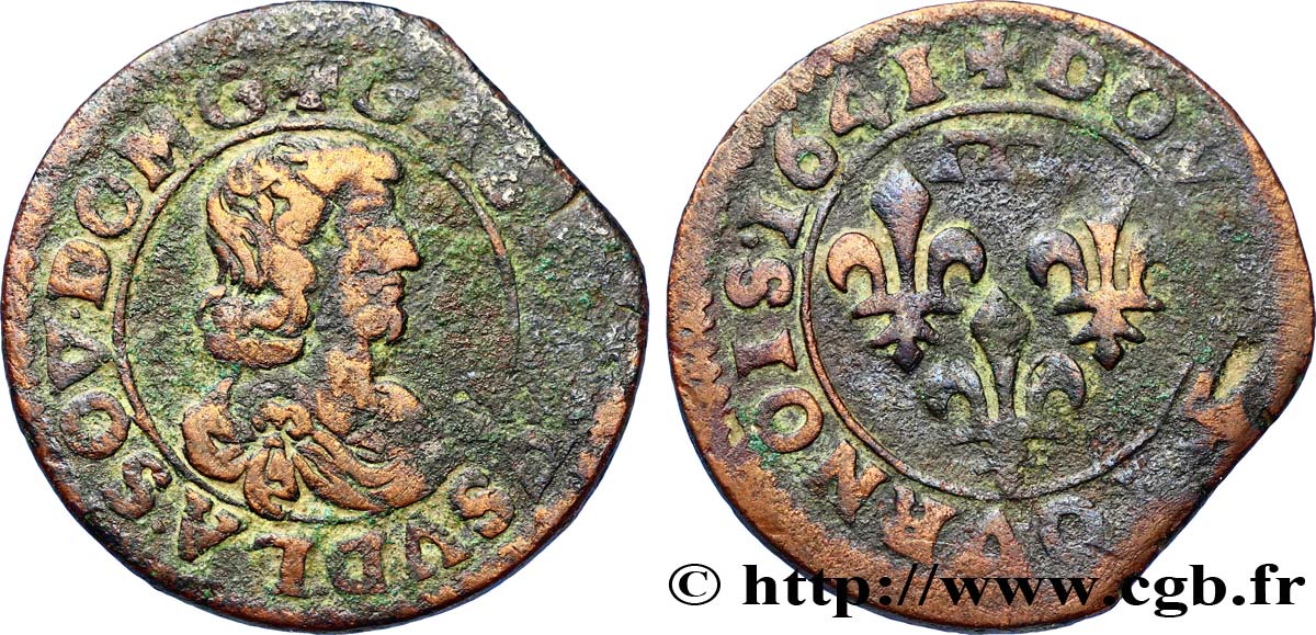 PRINCIPAUTY OF DOMBES - GASTON OF ORLEANS Double tournois, type 16 BC