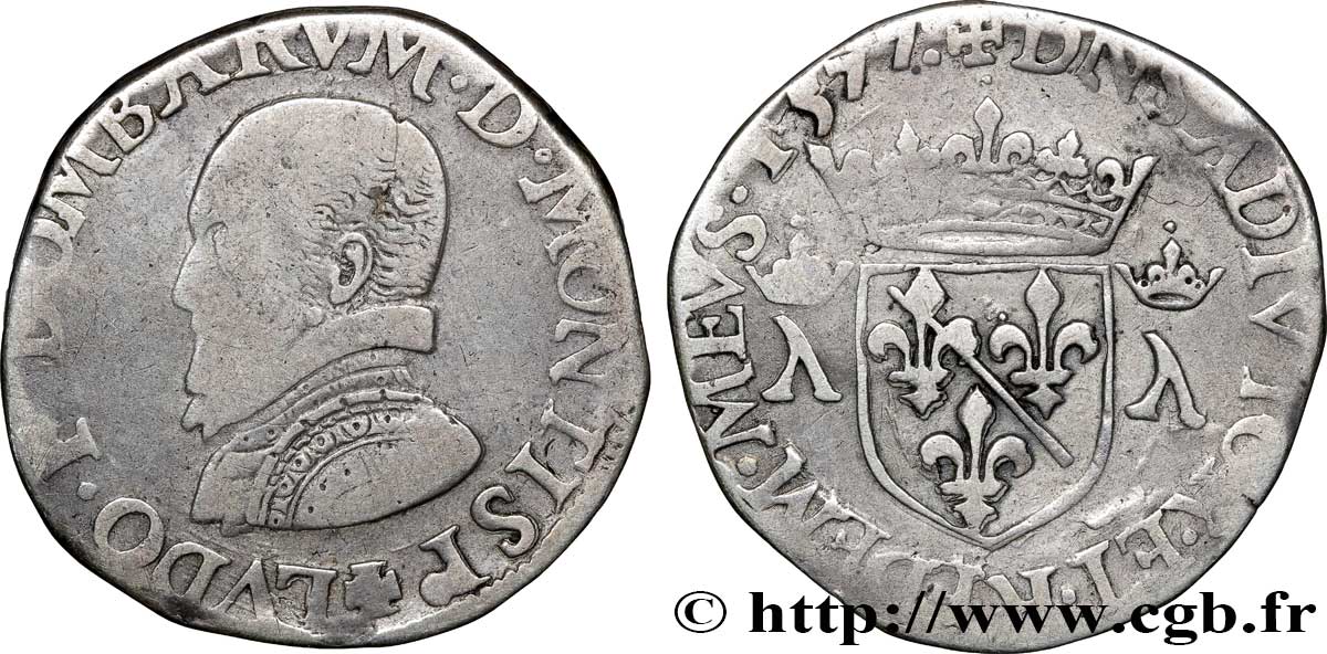 DOMBES - PRINCIPAUTÉ DE DOMBES - LOUIS II DE MONTPENSIER Teston TB