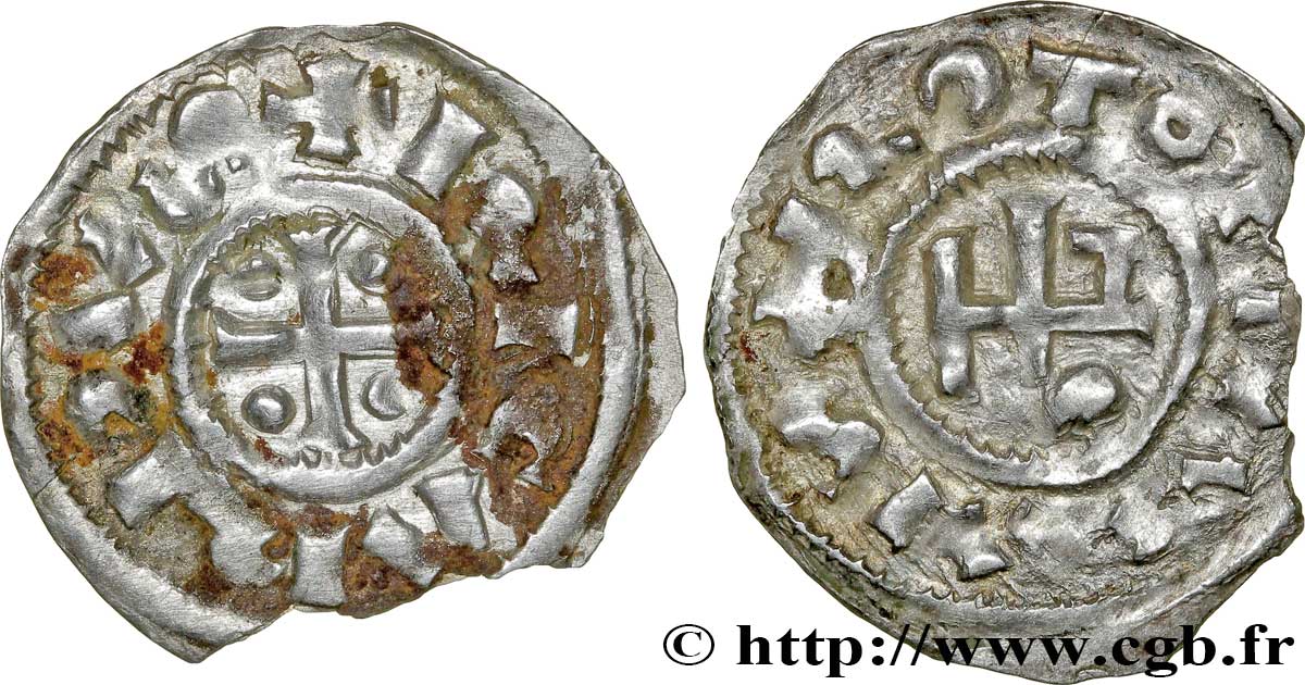 NORMANDIE - DUCHÉ DE NORMANDIE - RICHARD Ier Denier TB/TB+