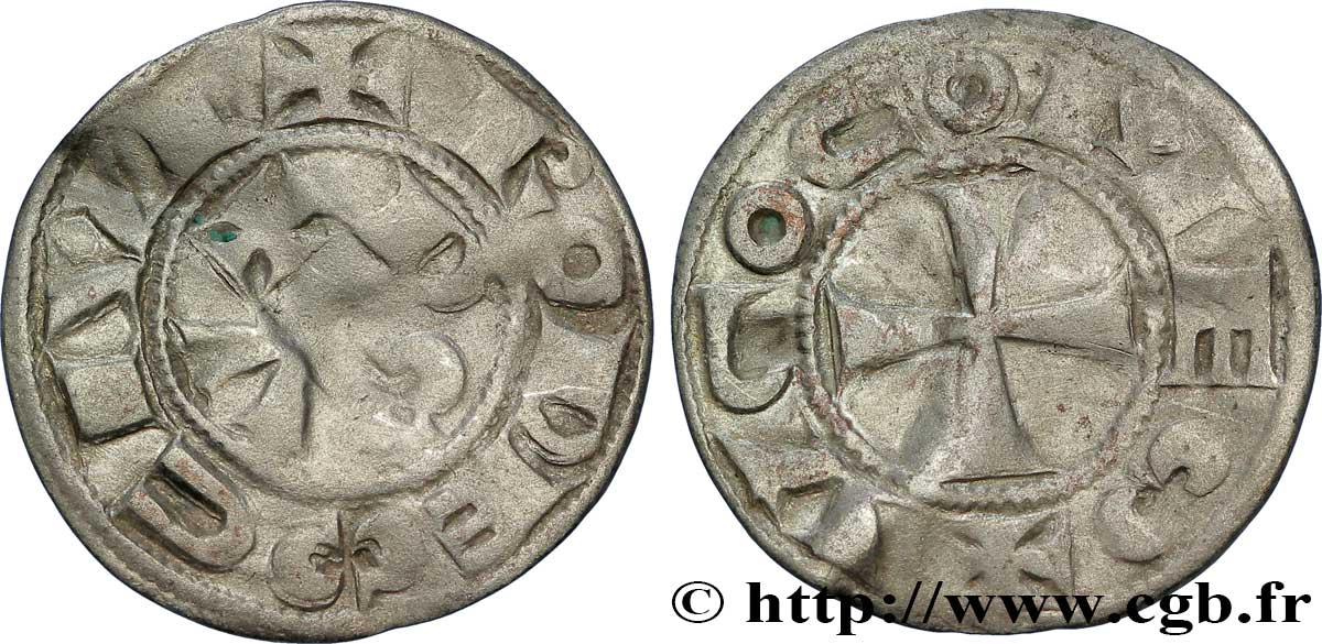 LANGUEDOC - COMTÉ DE RODEZ - HUGUES II et HUGUES III Denier TTB+