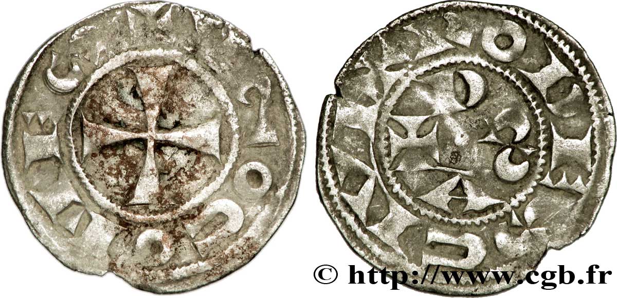 LANGUEDOC - COMTÉ DE RODEZ - HUGUES II et HUGUES III Denier TB+