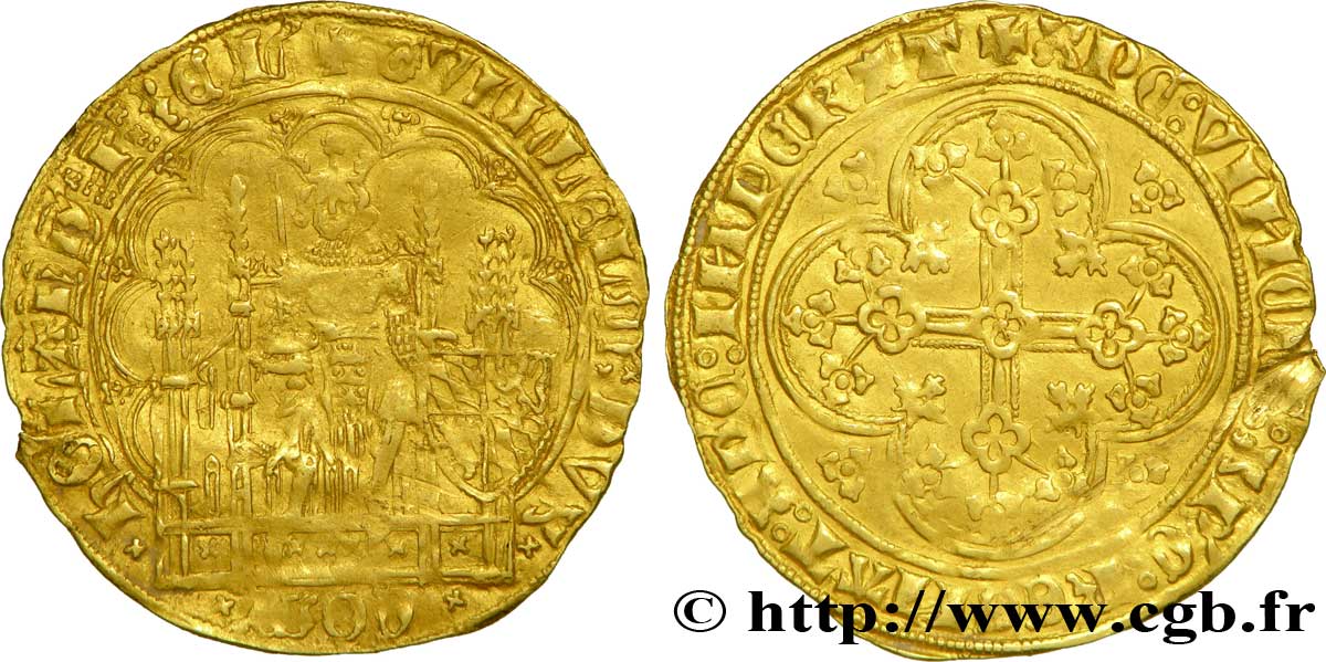 HOLLAND - COUNTY OF HOLLAND - WILLIAM VI OF BAVARIA Chaise d’or VF/XF