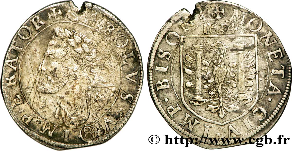TOWN OF BESANCON - COINAGE STRUCK AT THE NAME OF CHARLES V Teston ou huit gros VF/XF