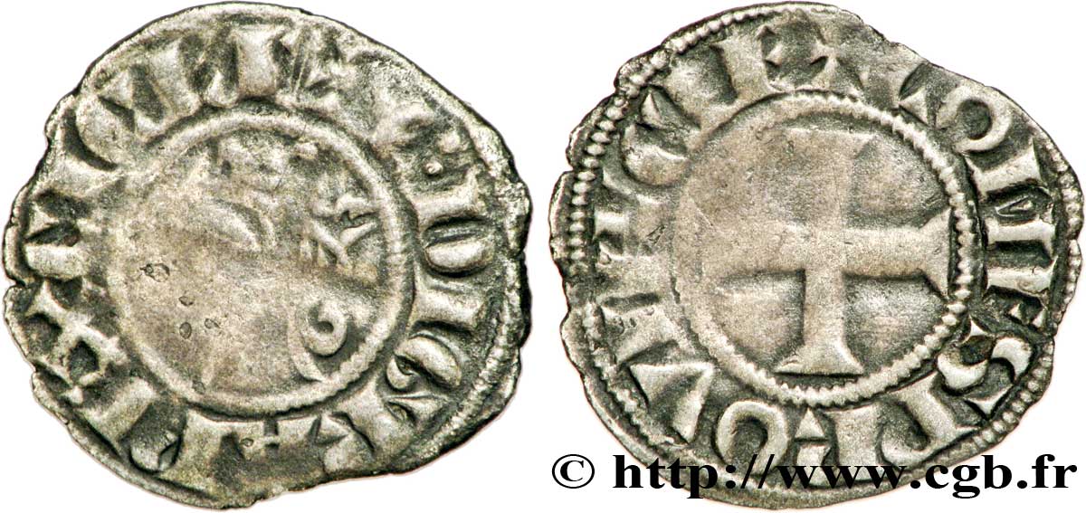 PROVENCE - COMTÉ DE PROVENCE - CHARLES Ier D&nbsp;ANJOU Denier coronat TB+/TTB