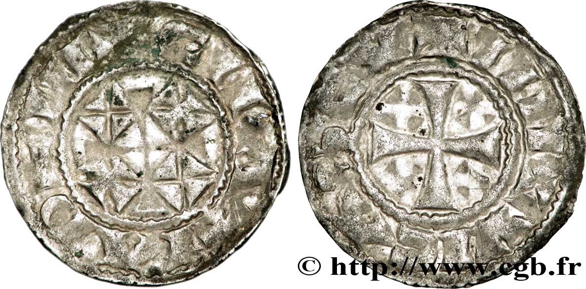 LIMOUSIN - LIMOGES - COINAGE IMMOBILIZED IN THE NAME OF EUDES Denier XF