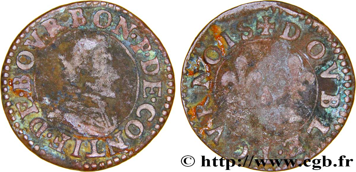 PRINCIPAUTÉ DE CHÂTEAU-REGNAULT - FRANÇOIS DE BOURBON-CONTI Double tournois, type 18 TB+