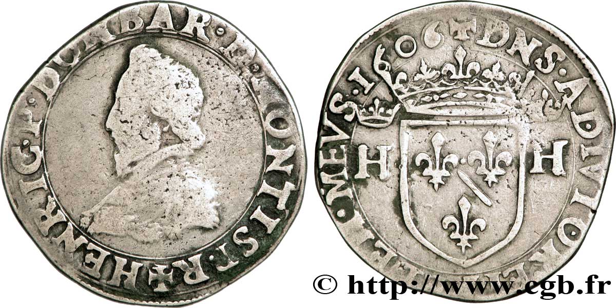 PRINCIPAUTY OF DOMBES - HENRY OF MONTPENSIER Teston, 2e type VF/XF