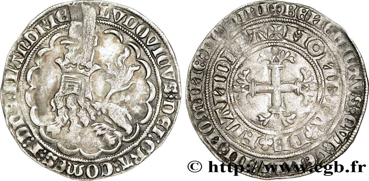 FLANDRE - COMTÉ DE FLANDRE - LOUIS II DE MALE Double gros ou botdraeger TTB+