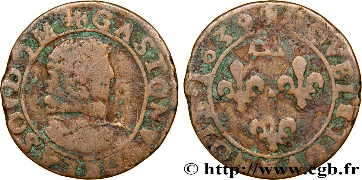 DOMBES - PRINCIPAUTÉ DE DOMBES - GASTON D ORLÉANS Double tournois, type 11 TB