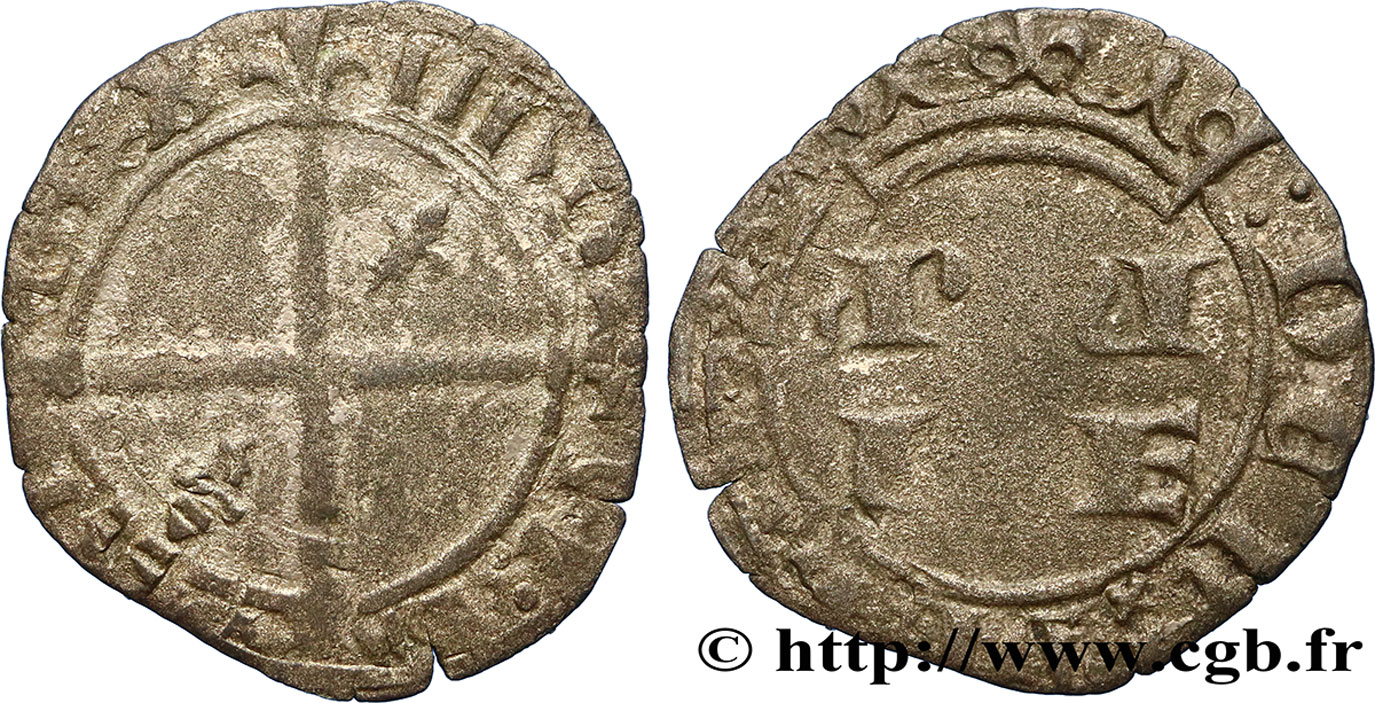 COUNTY OF PROVENCE - LOUIS OF PROVENCE Double denier ou patac BC