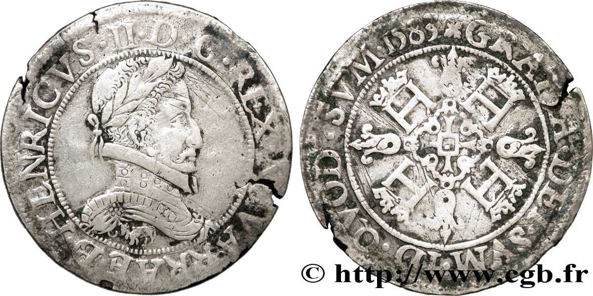NAVARRE-BEARN - HENRY III Franc BC+/BC