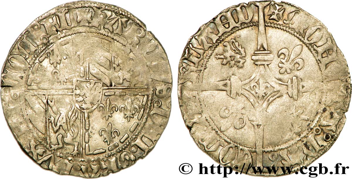 FLANDERS - COUNTY OF FLANDERS - CHARLES THE BOLD Double gros dit  Vierlander  XF