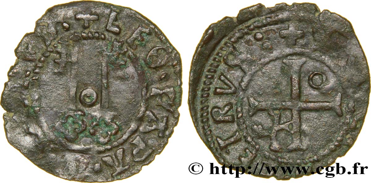 COMTAT-VENAISSIN - AVIGNON - LÉON X (Giovanni de Medici) Denier TTB