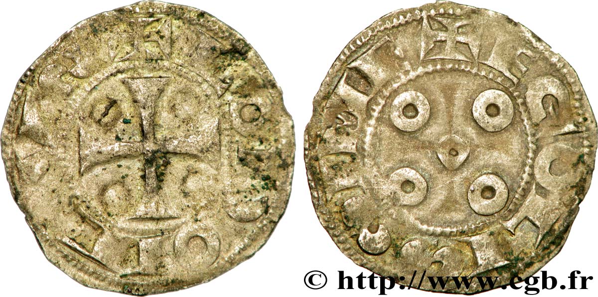 ANGOUMOIS - COUNTY OF ANGOULÊME, in the name of Louis IV called  d Outremer  or  Transmarinus  (936-954) Denier anonyme VF