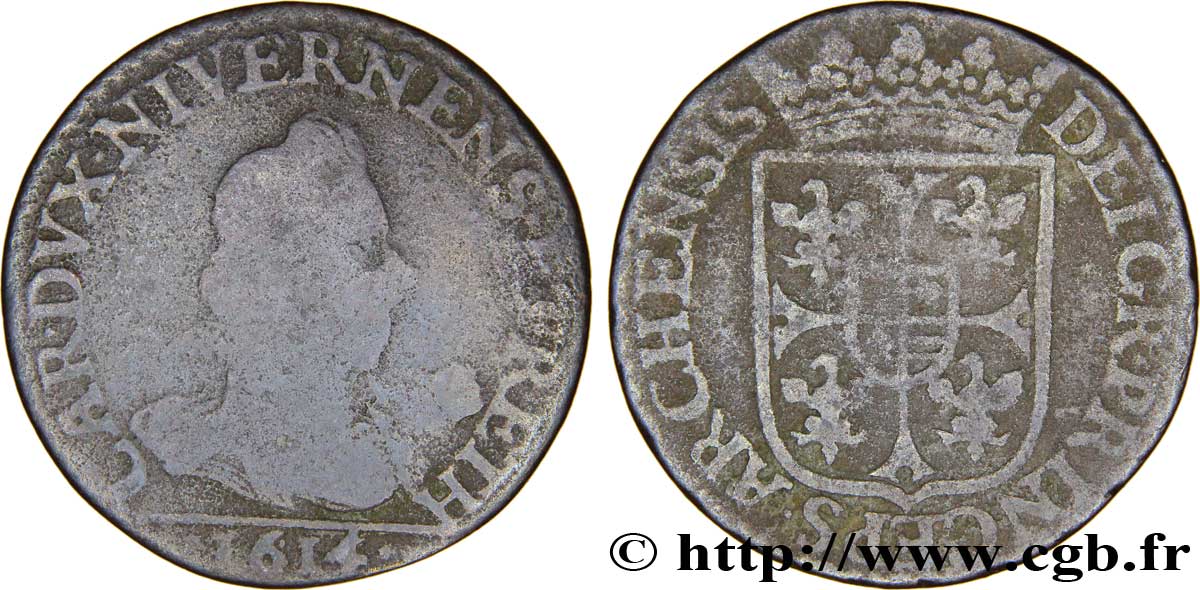 ARDENNES - PRINCIPAUTY OF ARCHES-CHARLEVILLE - CHARLES I OF GONZAGUE Liard, type 3B S/fSS