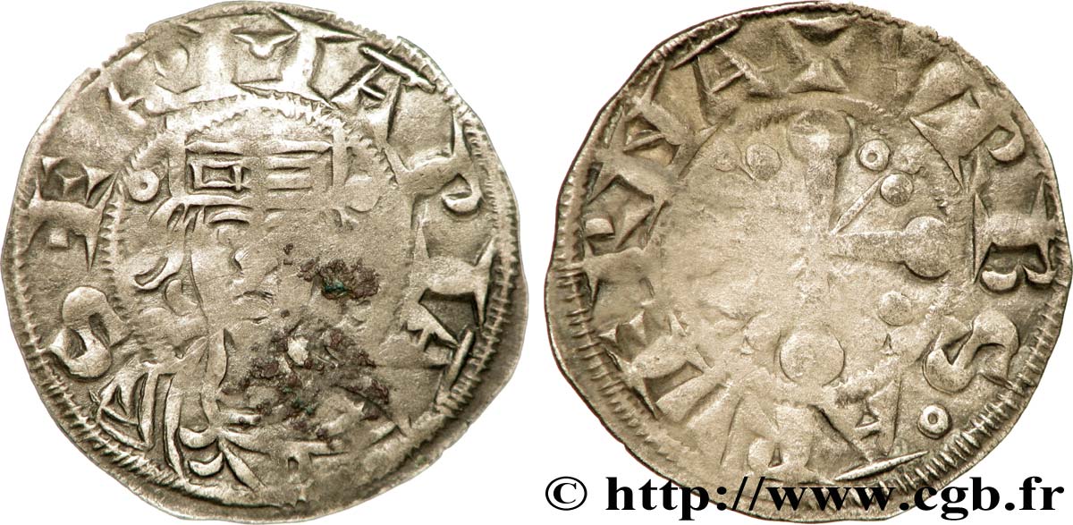 AUVERGNE - BISHOPRIC OF CLERMONT - ANONYMOUS Denier VF/XF