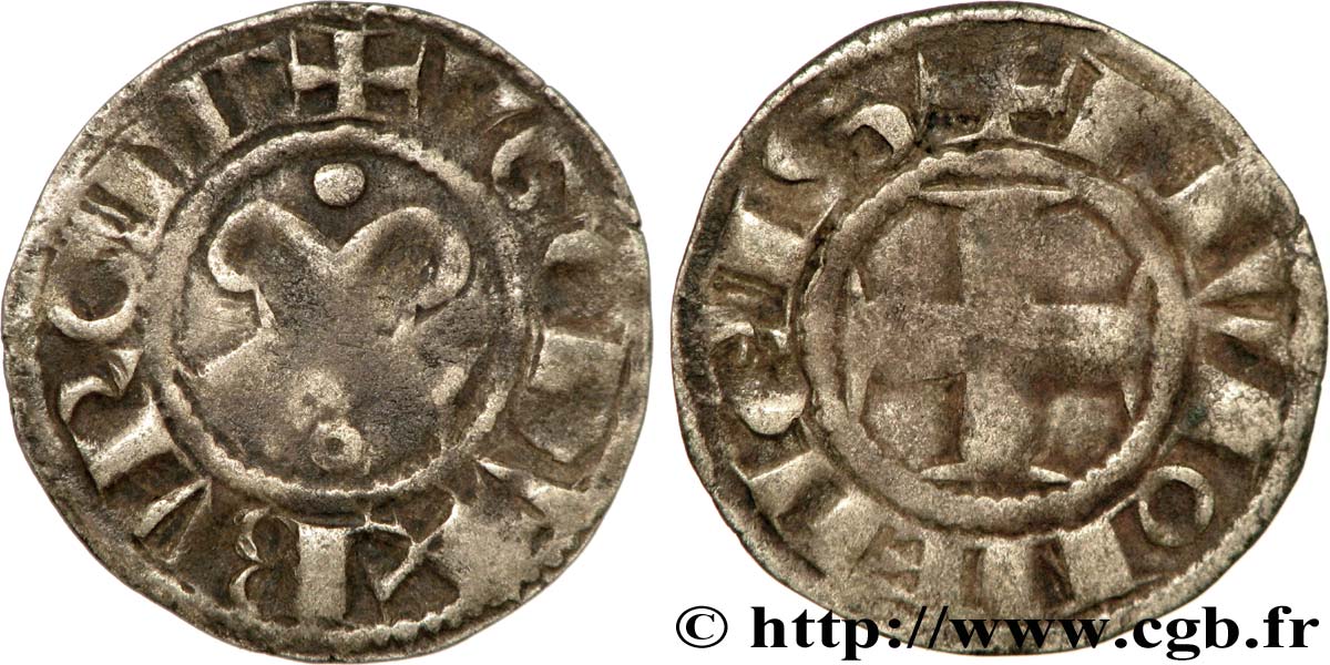 BOURGOGNE - DUCHÉ DE BOURGOGNE - HUGUES III Denier TTB