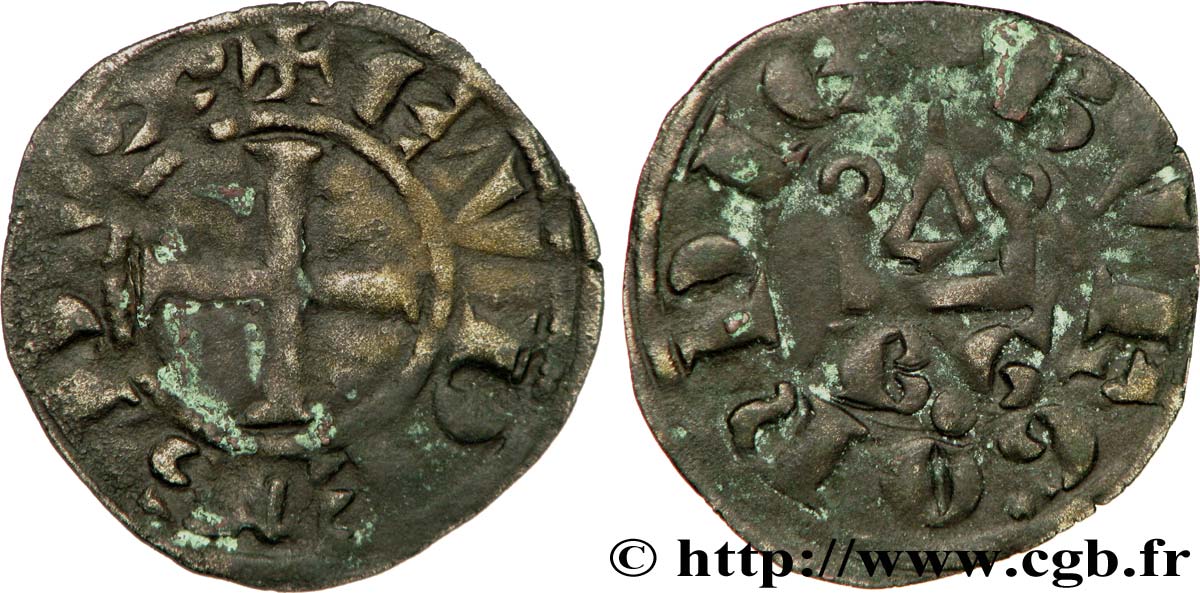 BOURGOGNE - DUCHÉ DE BOURGOGNE - EUDES IV Denier tournois TTB