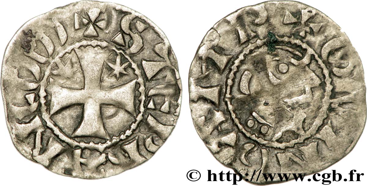 BRITTANY - COUNTY OF PENTHIÈVRE - ANONYMOUS. Coinage minted in the name of Etienne I  Denier AU