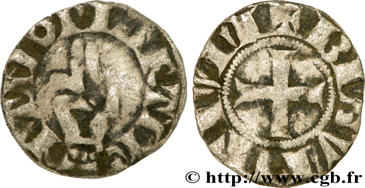 FRANCHE-COMTÉ - ARCHEVÊCHÉ DE BESANÇON - ANONYMES Denier anonyme ou estévenant TB+