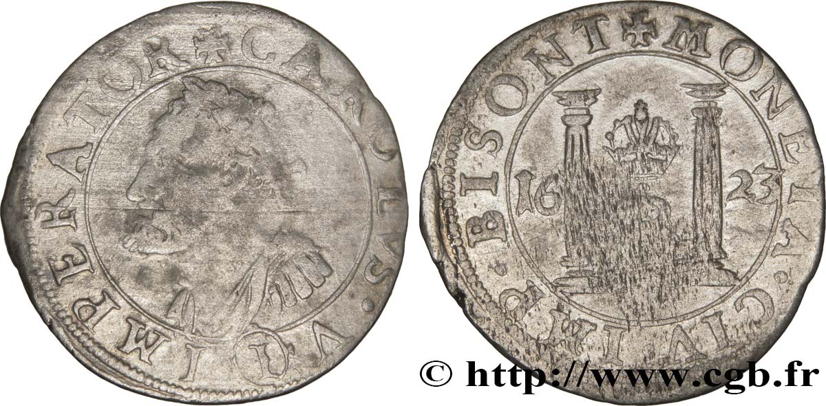 TOWN OF BESANCON - COINAGE STRUCK AT THE NAME OF CHARLES V Gros VF