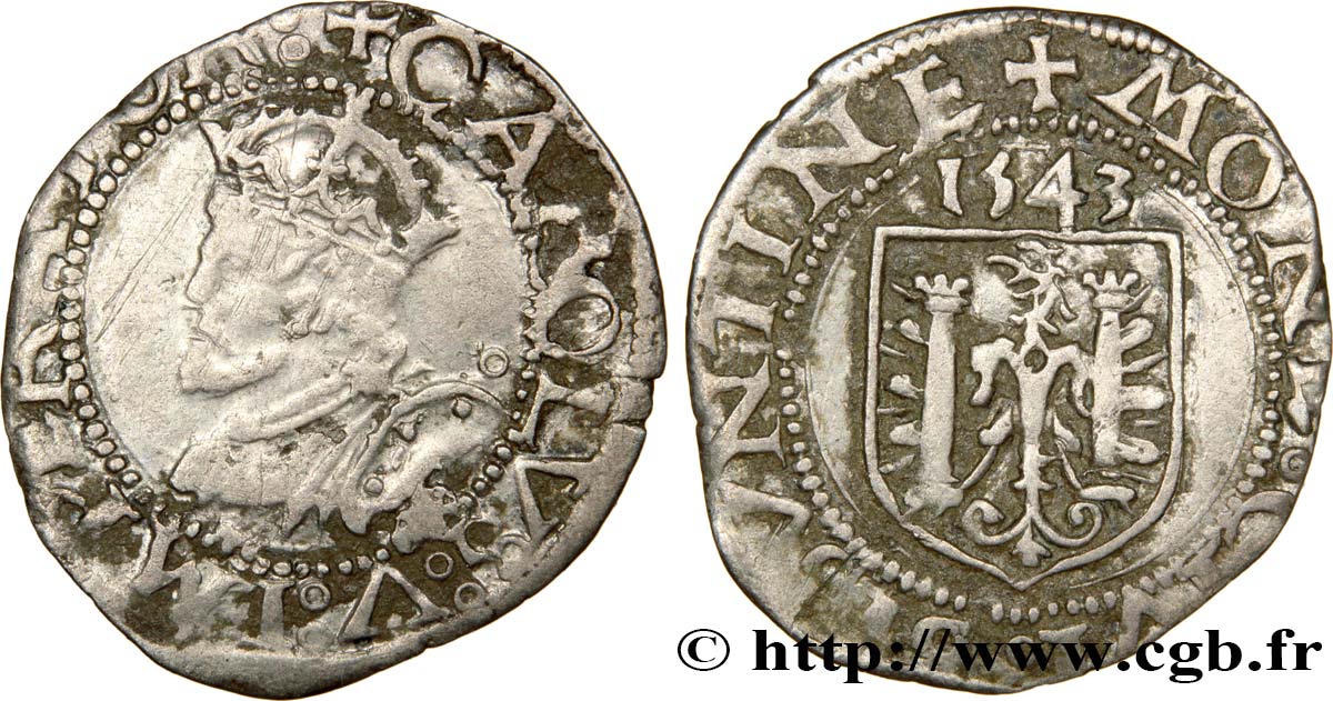 TOWN OF BESANCON - COINAGE STRUCK IN THE NAME OF CHARLES V Carolus VF/XF