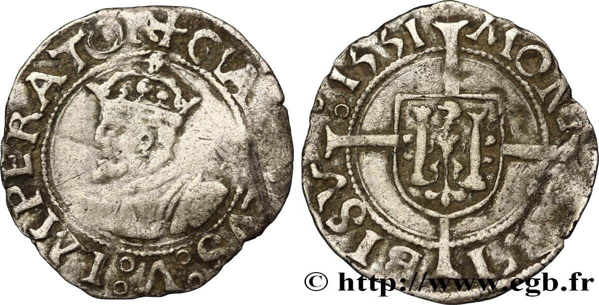 TOWN OF BESANCON - COINAGE STRUCK AT THE NAME OF CHARLES V Carolus BB