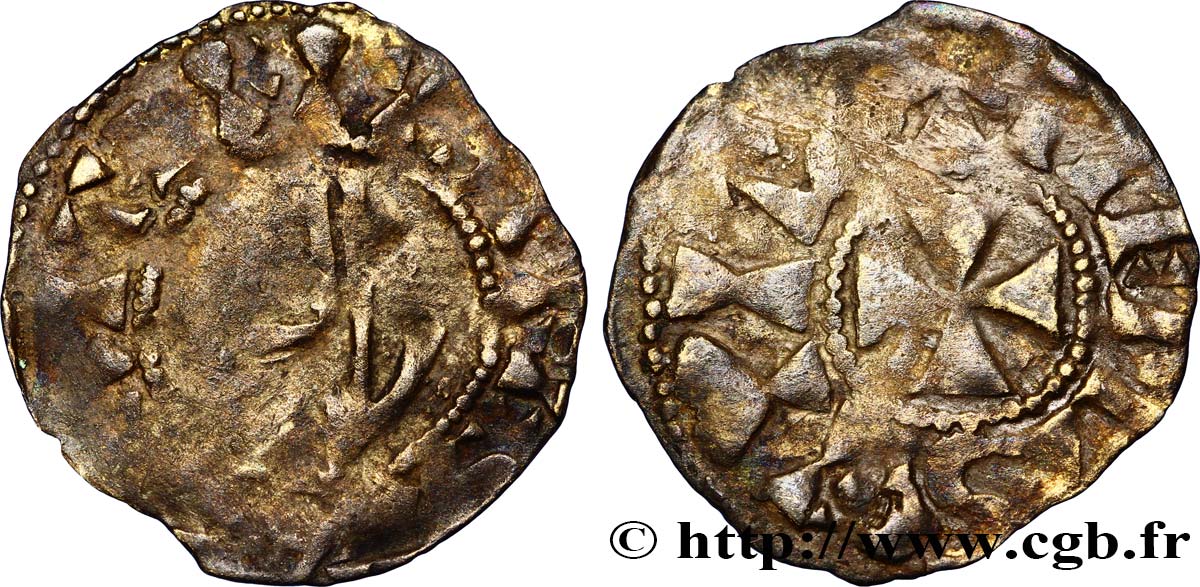 CHAMPAGNE - ÉVÊCHÉ DE MEAUX - GAUTIER Ier Denier B+/TB