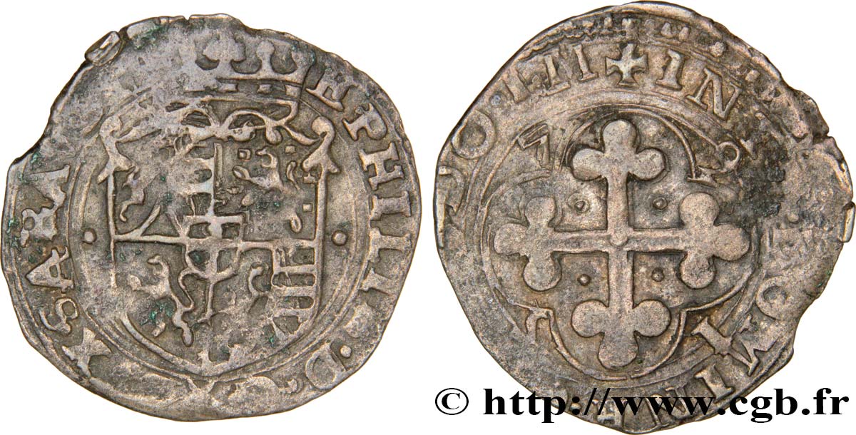 SAVOIE - DUCHÉ DE SAVOIE - EMMANUEL-PHILIBERT DIT  TÊTE DE FER  Sol, 4e type (soldo di IV tipo) TB