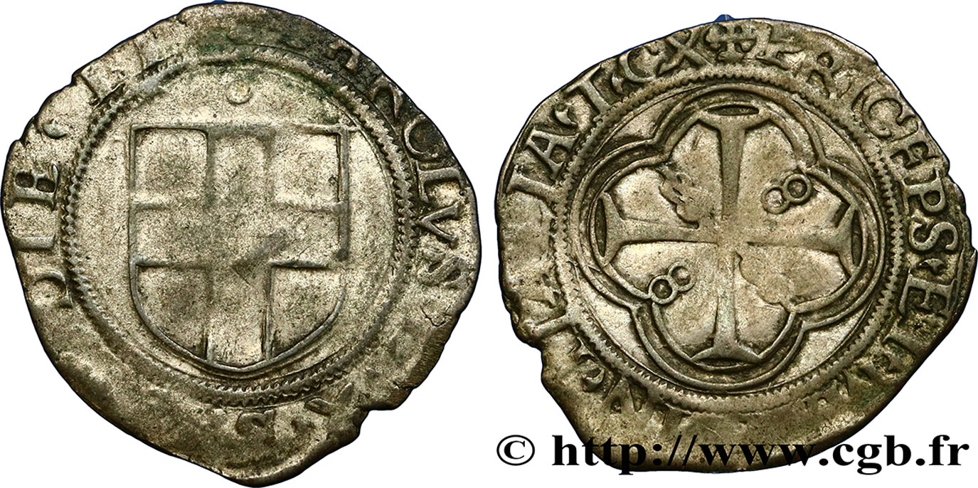 SAVOY - DUCHY OF SAVOY - CHARLES II THE GOOD Parpaiolle, 5e type (parpagliola V tipo) VF/XF