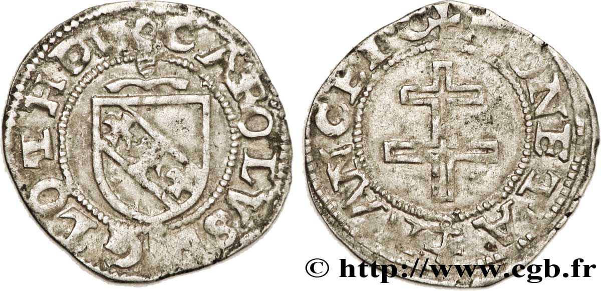 LORRAINE - DUCHÉ DE LORRAINE - CHARLES III LE GRAND DUC Demi-sol carolus ou demi-spadin TB+