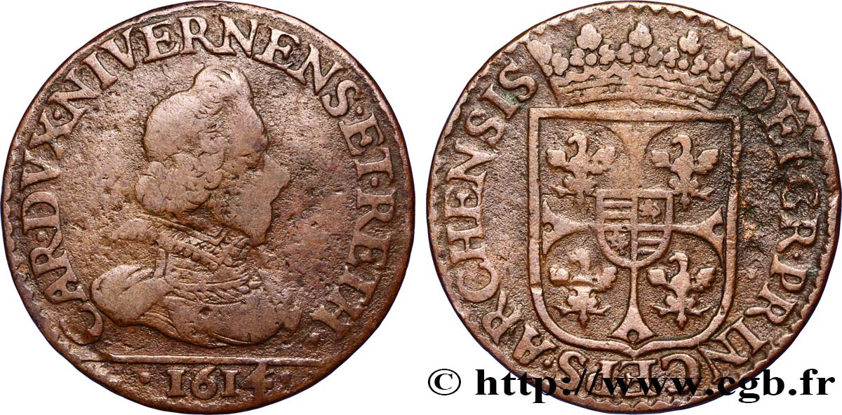 ARDENNES - PRINCIPAUTY OF ARCHES-CHARLEVILLE - CHARLES I OF GONZAGUE Liard, type 3B fSS/SS