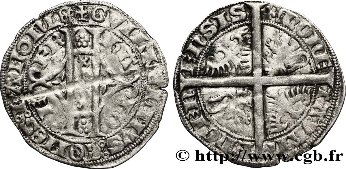 HAINAUT - COMTÉ DE HAINAUT - GUILLAUME III DE BAVIÈRE Plaque au lion ou double gros ou gros vaillant TTB