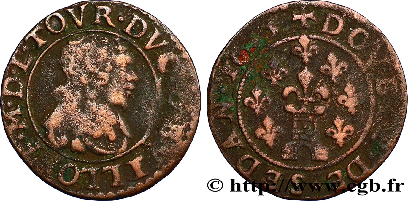 ARDENNES - PRINCIPAUTÉ DE SEDAN - FRÉDÉRIC-MAURICE DE LA TOUR D&nbsp;AUVERGNE Double tournois, type 13 (grande collerette/grande tour en bas du champ) TB