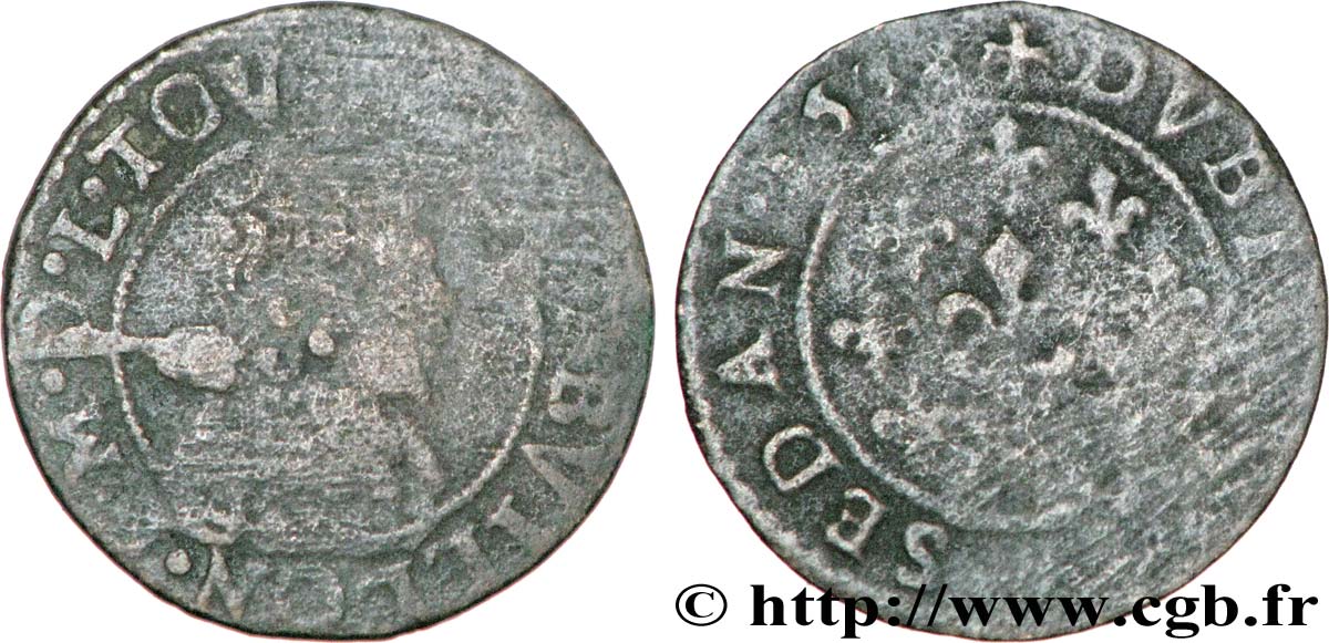 ARDENNES - PRINCIPAUTÉ DE SEDAN - FRÉDÉRIC-MAURICE DE LA TOUR D&nbsp;AUVERGNE Double tournois, type 13 (grande collerette/grande tour en bas du champ) B+