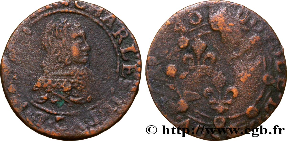ARDENNES - PRINCIPAUTY OF ARCHES-CHARLEVILLE - CHARLES II OF GONZAGUE Doubles tournois, type 21 VF