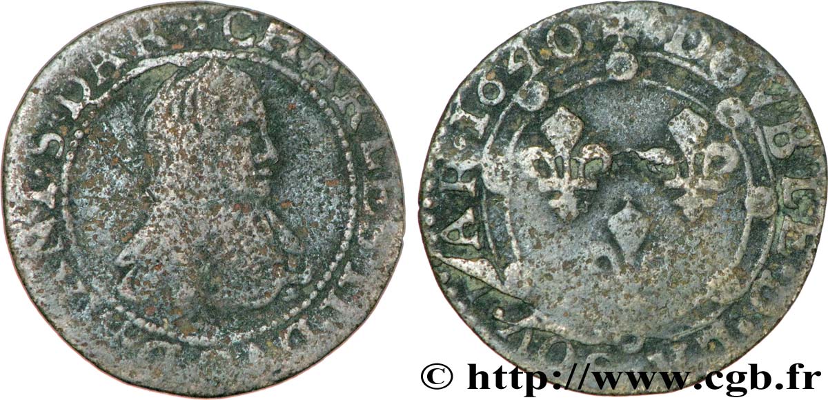 ARDENNES - PRINCIPAUTY OF ARCHES-CHARLEVILLE - CHARLES II OF GONZAGUE Doubles tournois, type 21 F