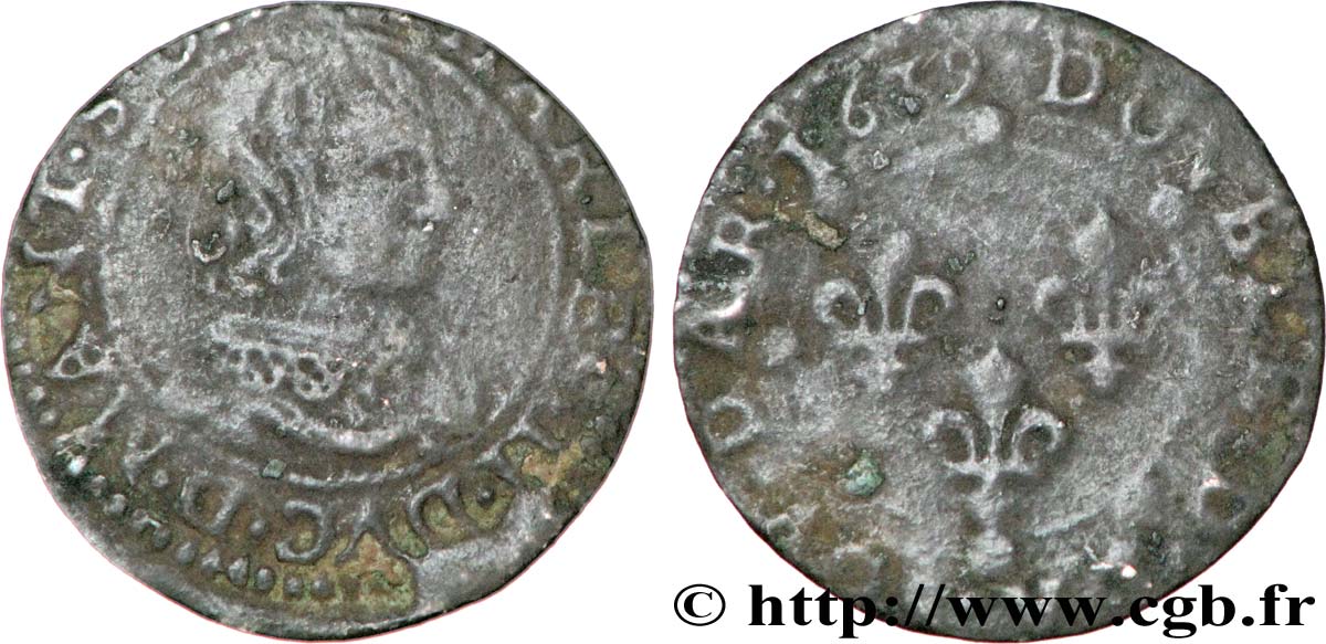 ARDENNES - PRINCIPALITY OF ARCHES-CHARLEVILLE - CHARLES II GONZAGA Double tournois, type 22 F