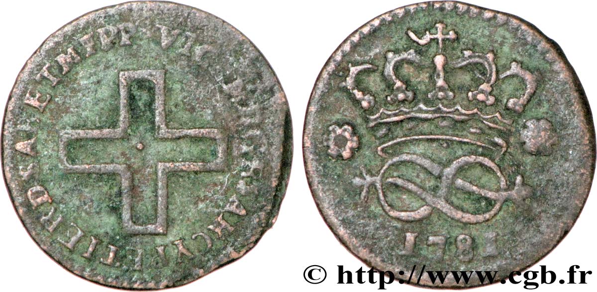 SAVOY - DUCHY OF SAVOY - VICTOR-AMADEUS III 2 deniers (2 denari) VF