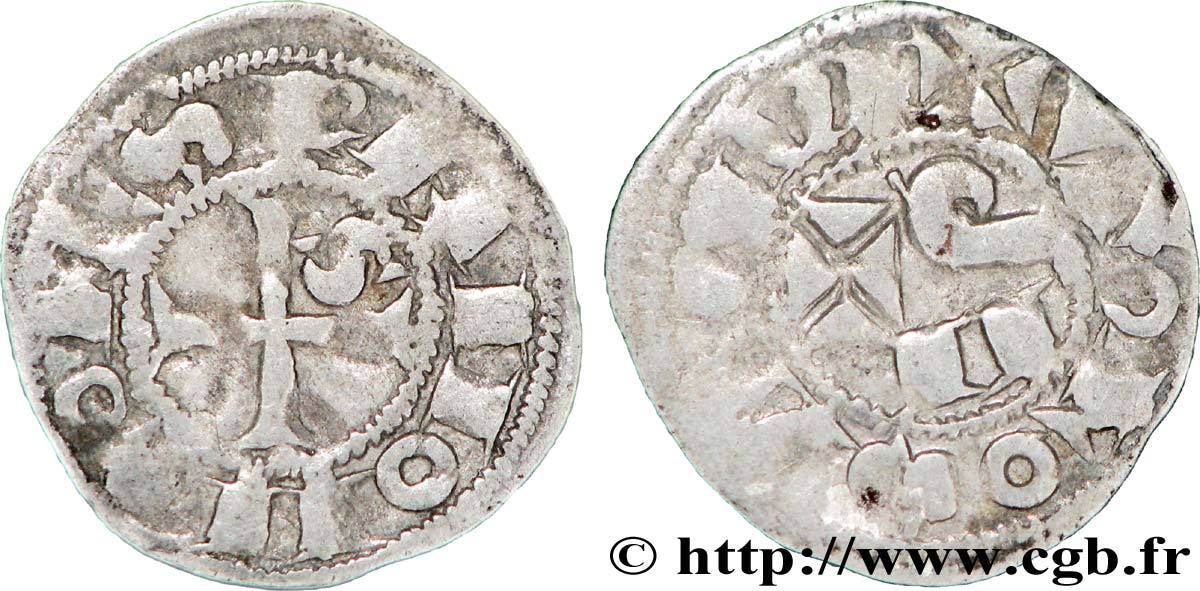 LANGUEDOC - COMTÉ DE TOULOUSE - RAYMOND V, RAYMOND VI ou RAYMOND VII Obole BC+