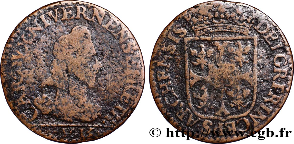 ARDENNES - PRINCIPAUTY OF ARCHES-CHARLEVILLE - CHARLES I OF GONZAGUE Liard, type 3B BC
