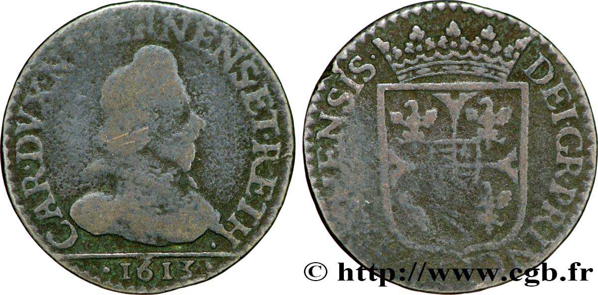 ARDENNES - PRINCIPAUTY OF ARCHES-CHARLEVILLE - CHARLES I OF GONZAGUE Liard, type 3B MB