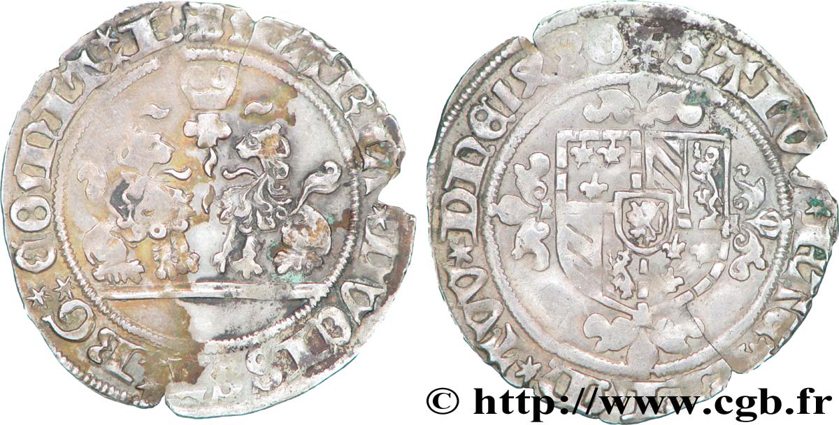 FLANDERS - COUNTY OF FLANDERS - LOUIS I OF CRÉCY - MARY OF BURGUNDY Double briquet XF
