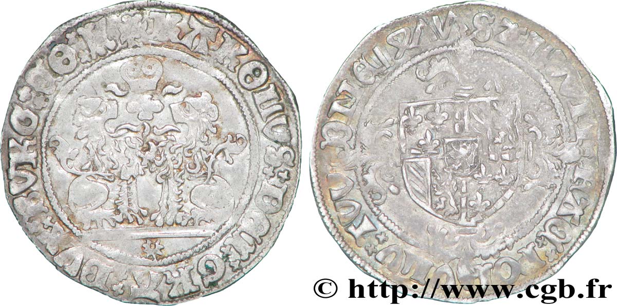 FLANDERS - COUNTY OF FLANDERS - CHARLES THE BOLD Double briquet XF