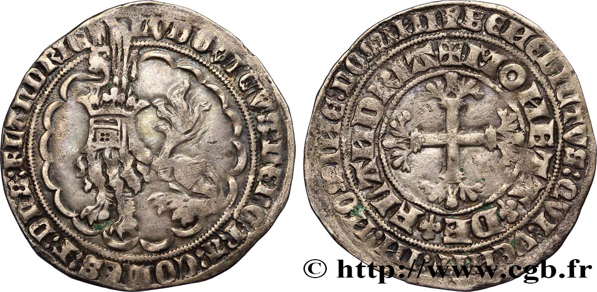 FLANDERS - COUNTY OF FLANDERS - LOUIS I OF CRÉCY - LOUIS II Double gros ou botdraeger AU/XF