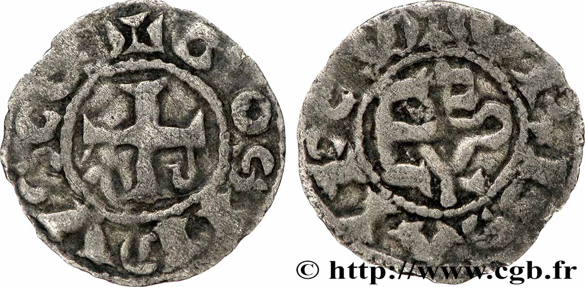 ANJOU - COMTÉ D&nbsp;ANJOU - GEOFFROY III LE BARBU Obole TTB