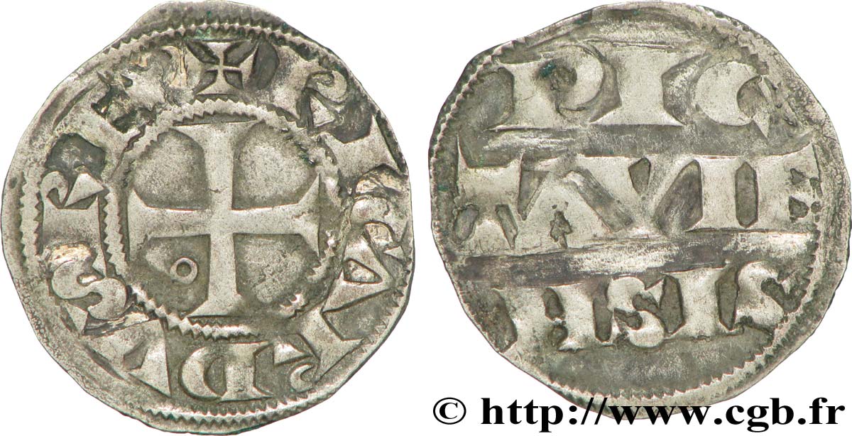 POITOU - COMTÉ DE POITOU - RICHARD CŒUR DE LION Denier TTB
