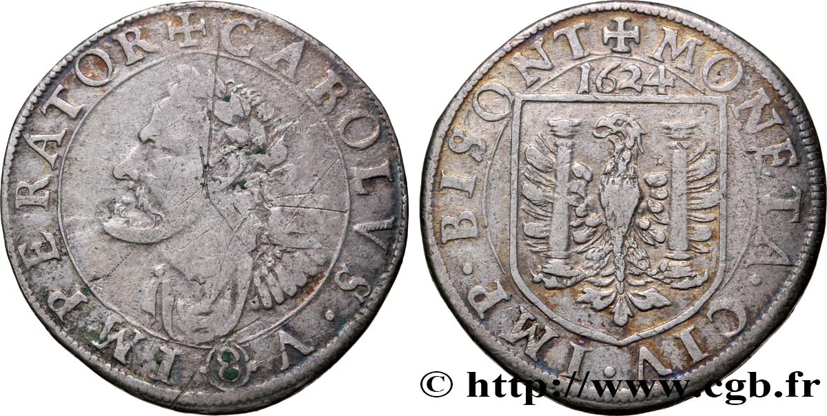 TOWN OF BESANCON - COINAGE STRUCK AT THE NAME OF CHARLES V Teston ou huit gros q.BB
